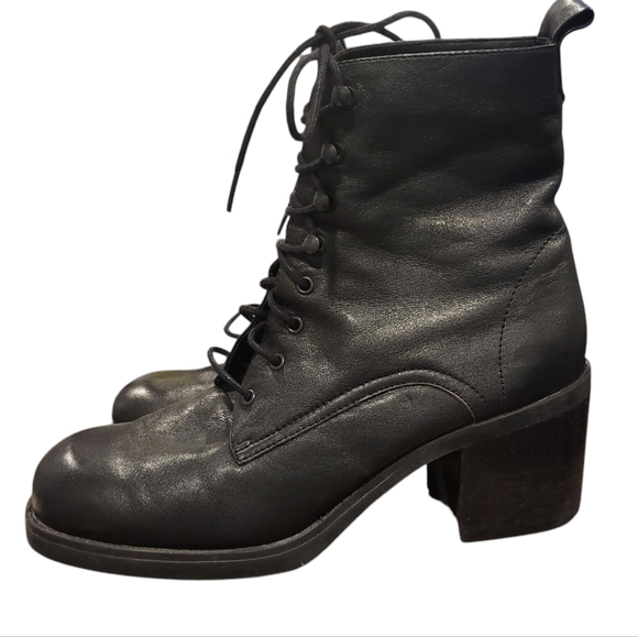 Mister Shoes Marco Black Leather Lace Up Steampunk Style Boots Size 9 - Picture 1 of 9